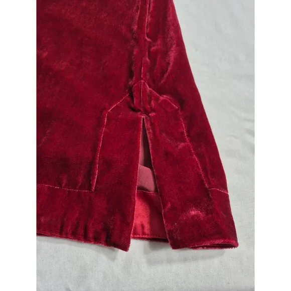 John Mark Women's Shirt Top Size 1X Red ¾ Sleeve Relaxed Fit Velvet Wired (09) - Picture 4 of 12